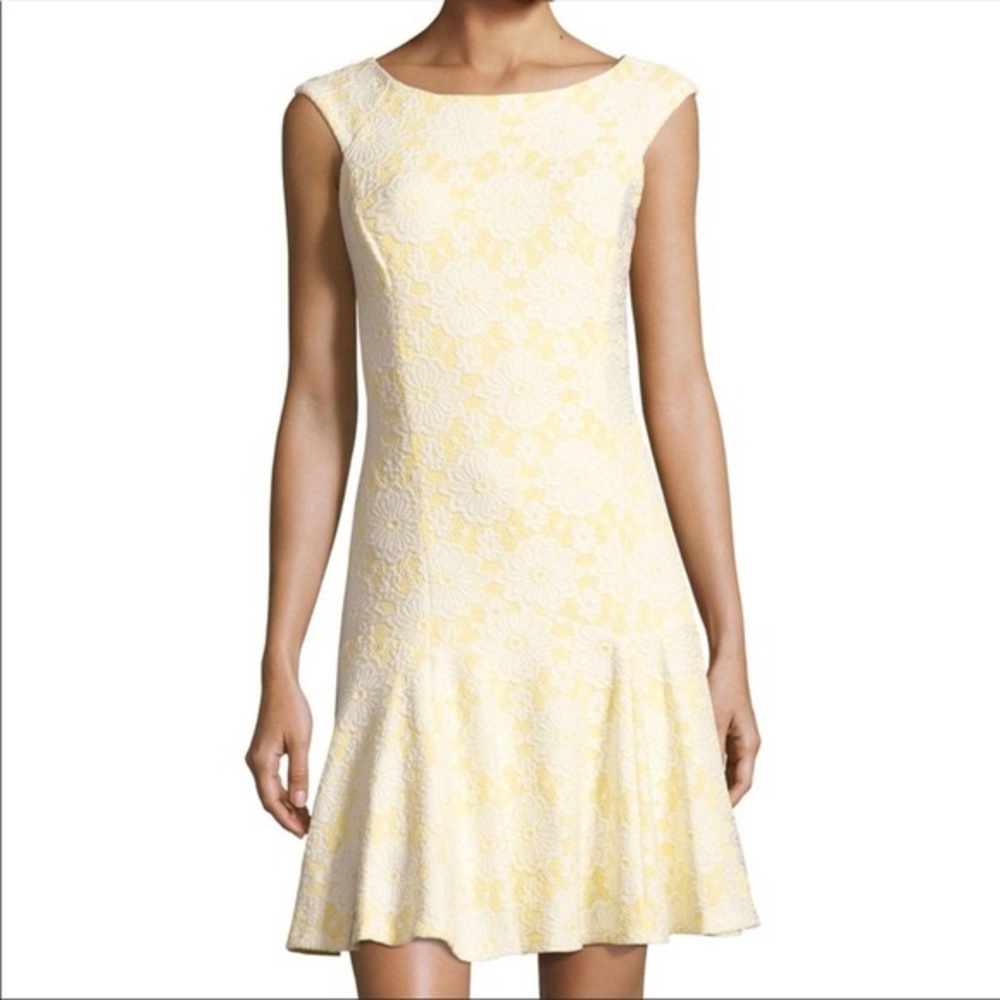 Nanette Lepore Yellow Floral Midi Dress Size 12
